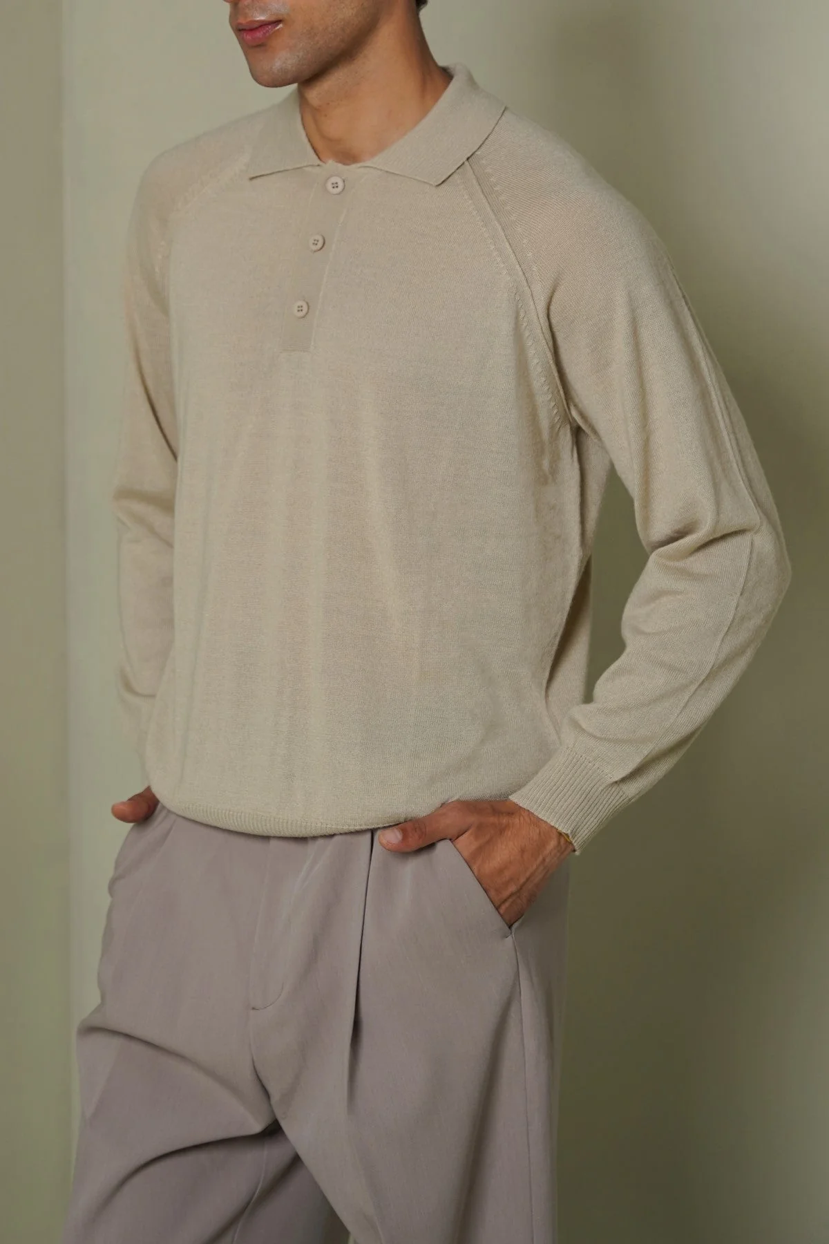 WOOL BLEND POLO SWEATER - Image 7