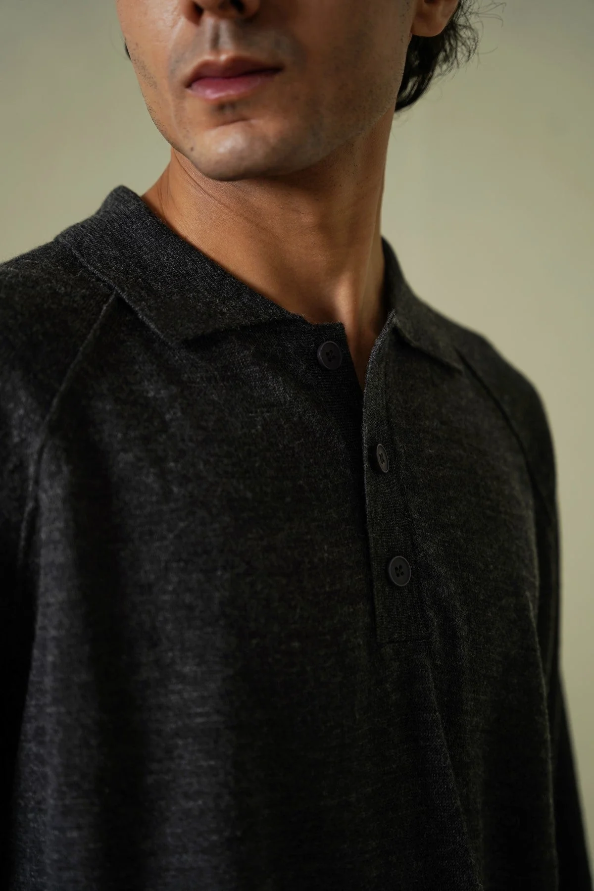 WOOL BLEND POLO SWEATER - Image 2